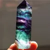 Cristal Hexagonal Naturel Quartz Guérison Fluorite Baguette Pierre Violet Vert Gem236u