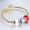 Braccialetti con ciondoli in perline di Murano placcati in argento dorato Braccialetti con braccialetti regolabili con filo da donna per regalo di moda L230704