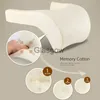 Sitt kuddar Hot Sale Pu Leather Auto Car Neck Pillow Memory Foam Pillows Neck SEAT HEADREST CUDION PAD AUTOUGHILES ACCATHORS X0720