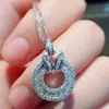 Unik design Diamond Pendant Real 925 Sterling Silver Charm Party Wedding Pendants Halsband för kvinnor Bridal Moissanite Jewelry279m