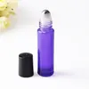 En stock! COLORÉ Verre Roll On Bottle 10 ml (1/3 oz) Huile Essentielle Vide Aromathérapie Parfum Bouteilles Métal Roller Ball En Gros 600pc Llmx