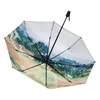 Paraplyer Les Meule Claude Monet Oil Målning Paraply for Women Automatic Rain Sun Portable Windproof 3Fold7860245257y