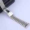 20mm 21mm Luxe en acier inoxydable 316L Solide Incurvé Fin Vis Liens Bracelet Bracelet Jubilé avec Fermoir Oyster Pour Master II DateJust280k