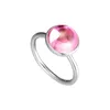 Cluster Rings 925 Sterling Silver Poetic Droplet Pink Original Charms Compatible With European Style Jewelry CKK