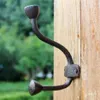 10 datorer Vintage Coat Rack Cast Iron Hook Brown Hat Wall Hooks School Farm Tack Hall Closet Set Lead Collar Keys Hanger Holder Brown272i