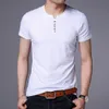 Coodrony Brand Henry Collar Design Sense Short Sleeve Tee Business Low-Key Casual Tops Summer Men Clothing Populära T-shirt W5531