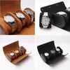 Slots Watch Roll Travel Case Portable Leather Storage Box Slid In Out Bijoux Pochettes Bags260I