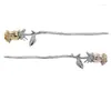 Hair Clips 2023 Punk Metal Rose Hairpin Chinese Simple Sticks For Women DIY Hairstyle Design Tools Accessories