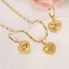 18 K Solid Gold Gf Naszyjnik Zestaw Kolejne Kobiety Prezentacja Prezent Dubai Love Heart Crown Biżuteria
