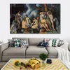 Moderna tela astratta dipinta a mano Grandi bagnanti 1905 Paul Cezanne Pittura a olio Home Decor per camera da letto