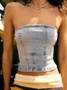 Femmes réservoirs mode Denim Chic bustiers pour femmes 2023 été dos nu conception Jean fermeture éclair court Corsets Sexy Vintage culture femme