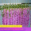 Kwiaty dekoracyjne 12PCS/sztuczna wisteria fałszywe fiolet sufit kwiat Rattan Wedding Family Garden El Corridor Salon Office