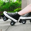 Patins à roulettes en ligne JK Patins Quad Patins à roulettes Unisexe Patins à double ligne Adulte Enfant Chaussures de patinage à deux lignes avec LED PU 4 roues Patines HKD230720