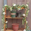 장식용 꽃 Fleur Artificielle Guirlande Mariage Balcony Wall Wedding 장식 가짜 포도 나무 녹색 유칼립투스 잎 아이비 인공 꽃
