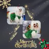 Vestuário para cães Pet Vestido de Natal Aperto abdominal Gravata borboleta Sem bolinhas Confortável Respirável Pograph Prop Poliéster Festival P