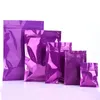 Purple Mylar мешки с застежкой-молнией Уплотнятельная упаковка фольга Тепловая герметичная сумка глянцевая плоская плоская пачка мешочки для конфет и шоколада много размеры 349r