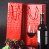 Torby do przechowywania 10pcs czerwone wino przenośna torba zagęszczenie papierowy prostokąt pojedynczy podwójny szampan pudełka na prezenty