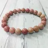 MG0308 8 mm Conjunto de pulseiras com contas de rodonita Natural Grand Dragon Vein Ágatas Pulseira Mookaite Jasper Stack Bracelet236O