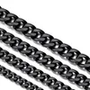Łańcuchy ze stali nierdzewnej Miami Cuban Link Naszyjniki Czarne dla mężczyzn Kobiety Podstawowy punkowy Choker 3 mm 5 mm 7 mm 13 mm184n