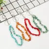 Keychains Fashion Colorful Natural Stone Chain Mobiltelefon för kvinnor Män band Lanyard Keychain KeyCord Anti-Lost Handbag Charm