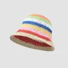 Chaps à bord large chapeau de paille tissée colorée pour les femmes printemps d'été évidées bucket Bashant Small Cap Basin Fashion Suncreen