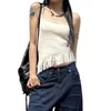 Women's T Shirts Women S Sleeveless V-Neck Tassel Hem Knot Back Tank Top Summer Chic Solid Color Retro Sexy Lining