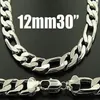 Fashion Men's Necklace 1pcs King-Size Men's Figaro Chains 925 Sliver Necklace 12mm 30inch 76cm 291F