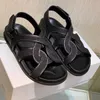 Tome Designer Shoes Soled Pure Sandals Black Linen Original ~ Tjock Canvas Roman Style Manual Leather Woven Beach Shoes 3JHF