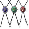 Bolo Ties Retro PU Leather Elk Bolo Tie Western Cowboy Tie Rodeo Bow Tie HKD230719