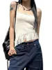 Women's T Shirts Women S Sleeveless V-Neck Tassel Hem Knot Back Tank Top Summer Chic Solid Color Retro Sexy Lining