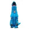 Т-рекс Динозавр Надувной костюм Хэллоуин взорвать костюм Blue Costume для Kids210W