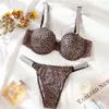 Conjunto de cuecas femininas de luxo com strass sexy lingerie calcinha design de marca sutiã push up e calcinha 2 peças sem costura cueca feminina Q0214K