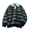 Мужские свитеры в японском стиле Perppy Propeed Polo Sheater Sweater Мужчина Осень Зимние повседневные пуловки свободные винтажные кашемирные вязаные тренды