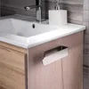 Porte-serviettes non perforé en acier inoxydable brossé étagère de salle de bain simple porte-serviettes de salle de bain fixation de colle porte-serviette de cuisine L230704