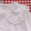 Women's Blouses Shirts Lolita Shirt White Elegant Women Preppy Style Blouses Cute Peter Pan Collar Lace Ruffle JK Shirts Girls Long Sleeve Blusas Mujer 230719