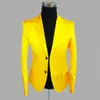 Yellow Blazer Men Suits Designs Jacket Mens Stage Costumes For Singers Clothes Dance Star Style Dress Punk Rock Masculino Homme311z