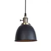 Pendantlampor Nordisk LED -lampa med svart järn Lampskärm Switch Retro Loft Decor Hanglamp Vintage Lights Cocina Accesorio