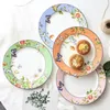 Assiettes Bone China Creative Steak Plate Dim Sum Afternoon Tea Britannique Cadeau haut de gamme