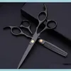 Costway Professional 440 Steel 6 tum Black Set Cutting Barber Salon Haircut Thinning Shears Frisör FE2XT BTHYB2052
