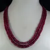 COLLIER DE PERLES À FACETTES EN RUBIS NATUREL 2x4mm 3 BRINS231I