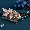 Hair Clips Floral Comb Tiaras Wedding Accessories For Women Rhinestone Leaves Hairpin Forks Charm Bridal Pearl Crowns Head Jewelry