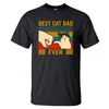 Meilleur chat papa jamais été hommes t-shirt coton à manches courtes mode mignon Streetwear Animal chats hommes hauts t-shirt décontracté