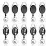 Jewelry Pouches 10 Pack Retractable Badge Reel With Carabiner Belt Clip And Key Ring For ID Card Keychain Holder Black