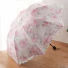 Guarda-chuva Moda Retrô Camada Dupla Renda Bordado Guarda-chuva Princesa Ao Ar Livre Portátil Guarda-chuva Dobrável Proteção Solar Guarda-chuva Proteção UV Guarda-chuva Solar 230719