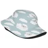 Boinas Sombrero de cubo Unisex Bob Gorras Hip Hop Gorros Cordero pequeño con nubes Verano Panamá Gorra Playa Sol Pesca