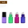 Hot 1200Pcs 2ml Empty Mini Roll-On Glass Bottles WITH Metal Roller Ball Red Purple Blue Green Amber Clear Essential Oil Sample Bottles Plmm