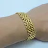 18 mm bred mesh armband 18k gult guld fyllt slät modemärke armband kedja 8 07 tum kvinnors handledskedja länk233t