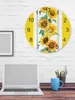 Wall Clocks Yellow Watercolor Sunflower Luminous Pointer Clock Home Ornaments Round Silent Living Room Bedroom Office Decor