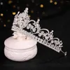 Haarspangen Barock Vintage Krone Tiara Silber Farbe Kristall Kronen und Tiaras für Frauen Braut Hochzeit Zubehör Kopfschmuck SL