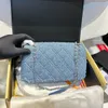 Luxury Summer Denim Chain Bag Designer Crossbody Bags Classic Flap Handbag Women Channel Shoulder Famous Wallet Soft Leather Purse 2 Set 2